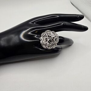 Vintage Ornate Filigree Dome Ring Size 7